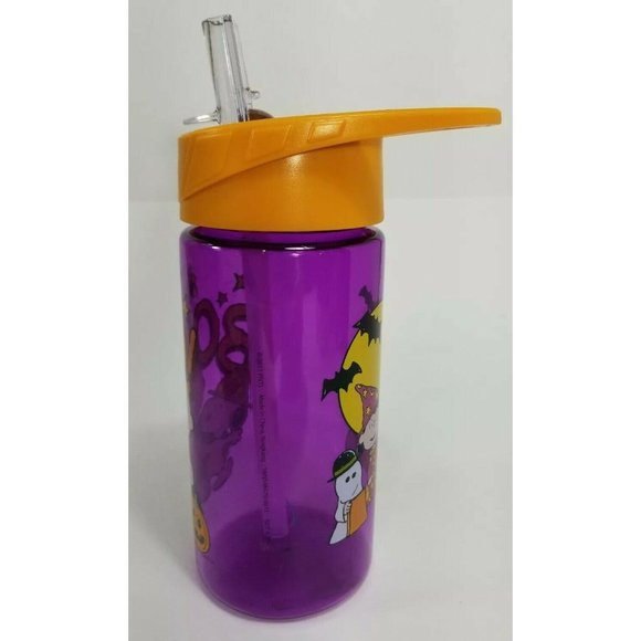 Peanuts Halloween Tritan BPA free Waterbottle flip top attached straw clean - Picture 3 of 5